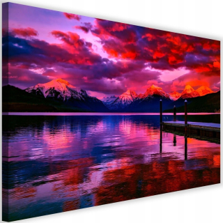 Obrázok hory v snehu pri jazere 4 120x80