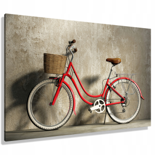 Tlačený obrázok 120x80cm červený bicykel