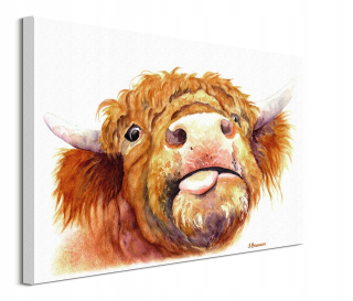 Jane Bannon Cow - Painting on Canvas 60x80 cm