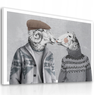 Obrázok na plátne darček svadobná barana a ovce120x80cm