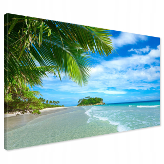 Maľba na plátne morské plážové palmy 120x80