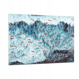 Obrázok na skle 120x80 Flamingos Karibské vtáky