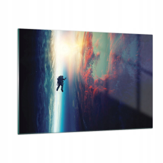 Obrázok na skle 120x80 Space Astronaut Planet