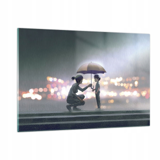 Obrázok na skle 120x80 Manga Umbrella Help