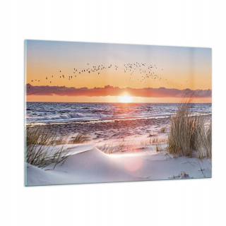 Obrázok na skle 120x80 Sun Beach Birds