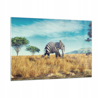 Obrázok na skle 120x80 Surreal Elephant Zebra