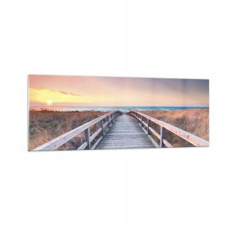 Obrázok na skle 140x50 Road Sea Bridge