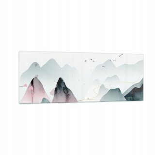 Obrázok na skle 140x50 Mountains Moderné vtáky