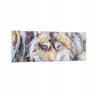Obrázok na skle 140x50 Oil Wolf Dog