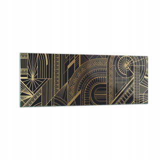 Obrázok na skle 140x50 ornament Gold Black