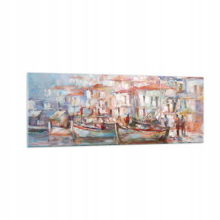 Obrázok na skle 140x50 ostrovov lodí Port