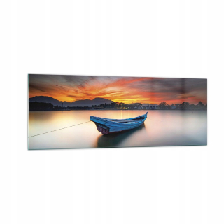 Obrázok na skle 140x50 Sunset Boat