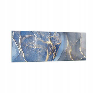 Obrázok na skle 140x50 Zlatá modrá farba