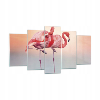 Obrázok na skle 160x85 Flamingos Exotic Birds