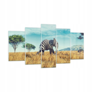Obrázok na skle 160x85 Surreal Elephant Zebra