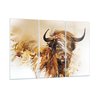 Obrázok na skle 165x110 Bull Scottish Watercolor
