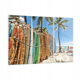 Obrázok na skle 165x110 Surfing Board Beach