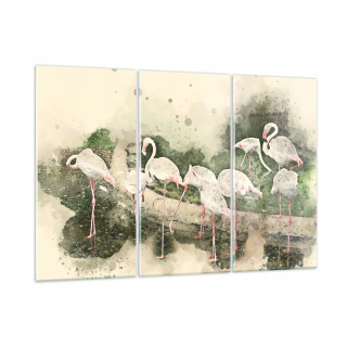 Obrázok na skle 165x110 Flamingos Birds Pink