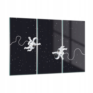 Potlač skla 165x110 kreslených vesmírnych astronautov