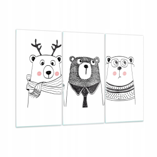 Obrázok na skle 165x110 Bears náčrt detí