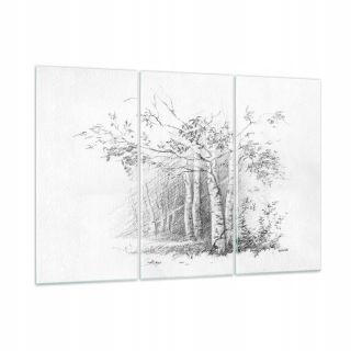 Obrázok na skle 165x110 Sketch Forest Birch