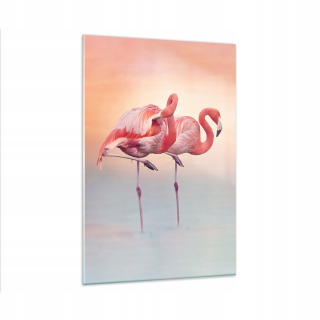 Obrázok na skle 80x120 Flamingos Exotic Birds
