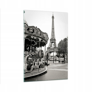 Obrázok na skle 80x120 Carousel Eiffel Tower