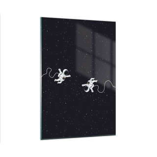 Potlač skla 80x120 kreslených vesmírnych astronautov