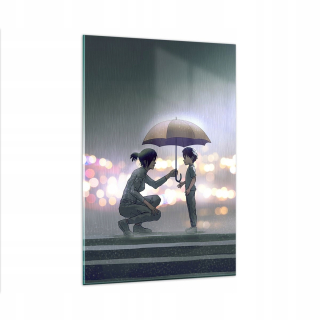 Obrázok na skle 80x120 Manga Umbrella Help