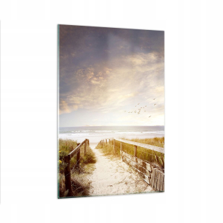 Obrázok na skle 80x120 SEA ROAD Pláž