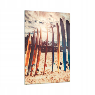 Obrázok na skle 80x120 Surfing Beach Board