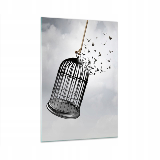 Obrázok na skle 80x120 Freedom Cage Birds