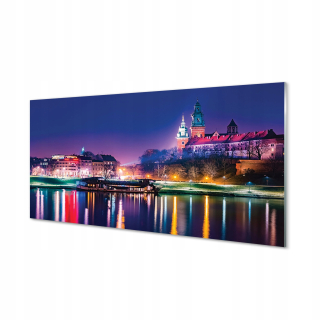 Obrázok na skle Krakov City Night River 140x70 cm