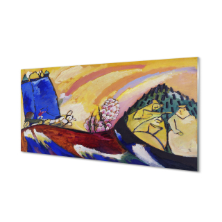 Obrázok na skle, vidiecka umelecká krajina 140x70 cm