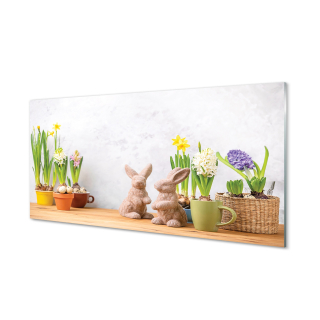 Obrázok na plátne moderné kvety králiky 120x60