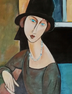 Portrét ropného obrázka ženy a - Amedeo Modigliani