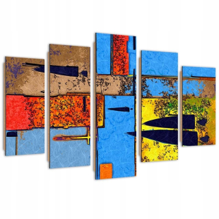 Päť -časový panel obrazu Deco, zvrátená krajina