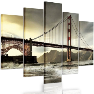 Triptych Image Bridge cez rieku do spálne 200x100