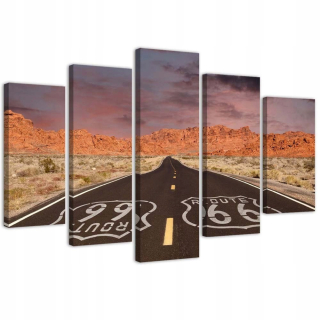 Päťdielny obraz na plátne, Route 66 Road -