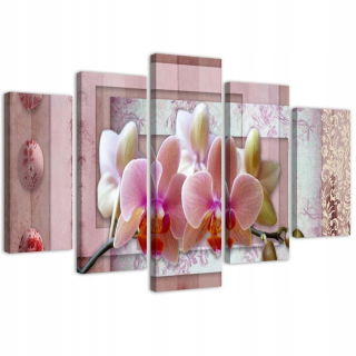 Maľba na plátne ružová orchidea - 200x100