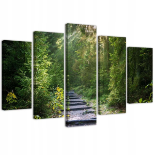 Obrázok na plátne Feeba Path v zelenom lese 200x100 cm