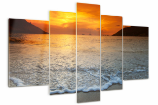 Obrázok na sklenenom Triptych Sunset Sea