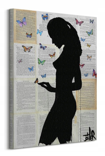 Loui Novover Woman and Butterflies Picture Canvas 60x80 cm