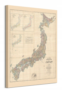 Stanfords mapa Japonska 1879 Obrázkové plátno 60x80 cm