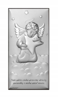 Strieborná maľba 10x20cm Angel ... - 13962