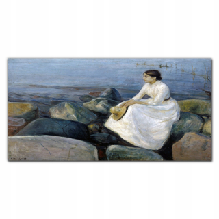 Picture Glass Summer Night Beach Edvard Munch 140x70