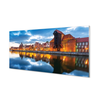 Moderná maľba Decor Guilding Gdansk River Buildings 120x60
