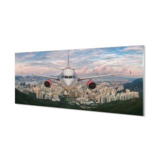 Obrázok Acrylov Glass City Mountain Aircraft 125x50 cm