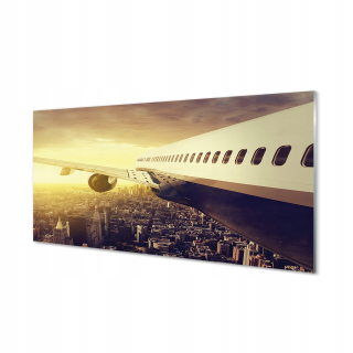 Foto Picture Glass Plane City West 120x60 cm