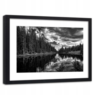 Obrázok v lesnom ráme na Mountain Lake 90x60